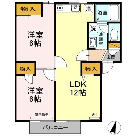 コスモ福万　Ａ棟の間取り