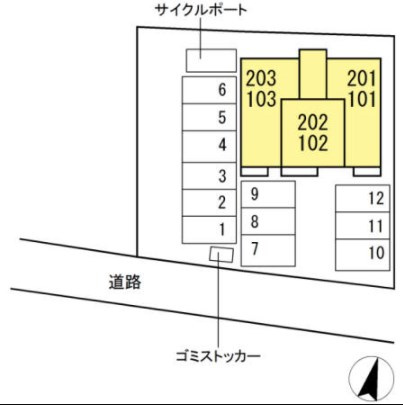 サニーハイツの区画図
