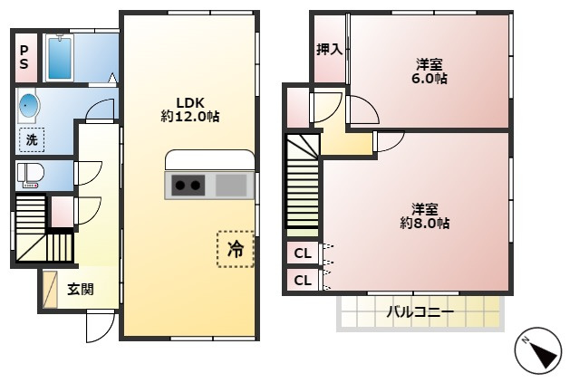 【間取り】 | 堀切2丁目貸家