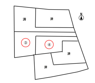【土地図】 | 富田町　売地 | ☆建築条件なし♪③330.83㎡／750万円　④231.58㎡／630万円☆