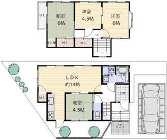 【間取り】 | 広野町宮谷　中古戸建