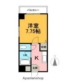 【間取り】 | 沼津市平町 売一棟マンション ES05040 | 沼津市平町　1K間取一例