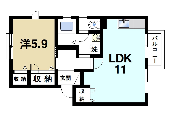 グランシャリオＤの間取り|風通しが良く快適な生活を満喫できます