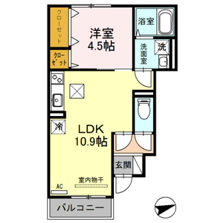 【間取り】 | キャトルセゾン杉 | 1階の角部屋です