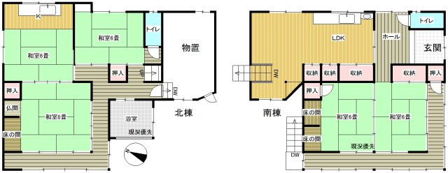 西大島1売家の間取り