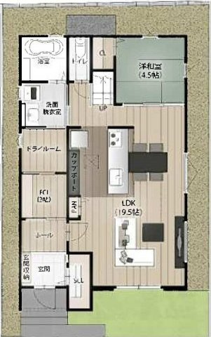 【間取り】 | 中山2丁目　新築住宅（3号地） | 1階間取り