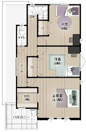 【間取り】 | 中山2丁目　新築住宅（3号地） | 2階間取り