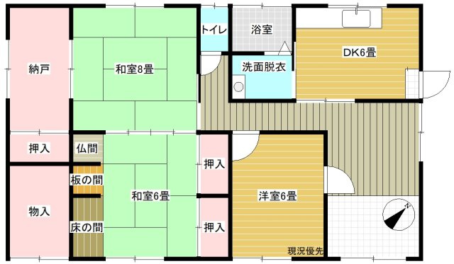 芝吹アパート貸平家の間取り