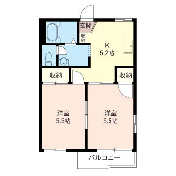 【間取り】 | フローラル　パレス　C
