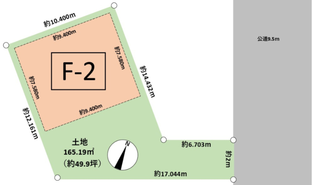 笠岡サトヤマプロジェクトの土地図|F2号地