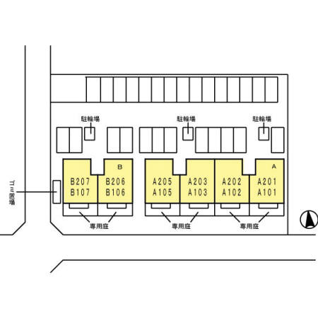メゾン・ヴェール Aの区画図