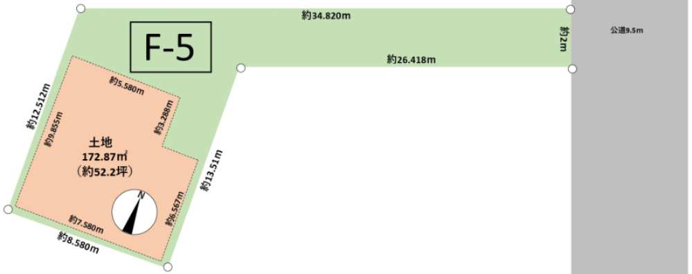 笠岡サトヤマプロジェクトの土地図|F5号地