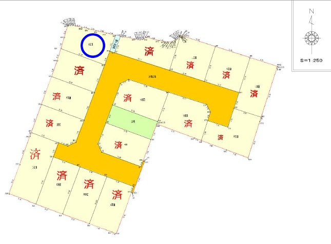 大そね甲　H号地　建築条件なし　売土地（全16区画）