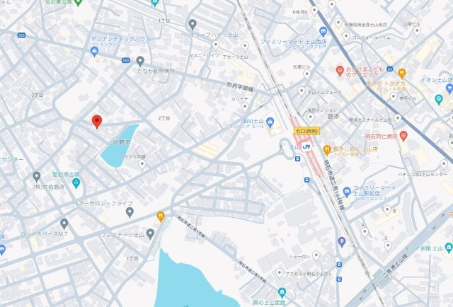 【地図】 | 加古郡播磨町北野添２丁目　土地 | JR「土山」駅まで徒歩約6分の立地です。