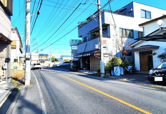 宇都宮市大曽１丁目　店舗併用住宅の前面道路含む現地写真|西側公道８ｍに接道