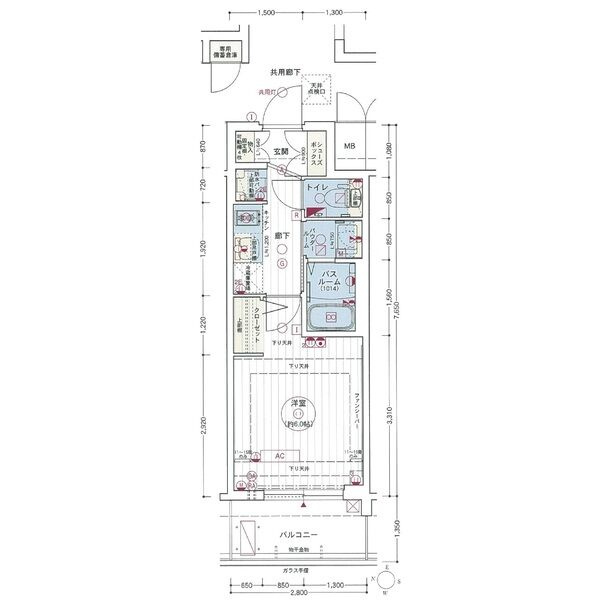 エステムコート名古屋新栄Ⅱアリーナの間取り