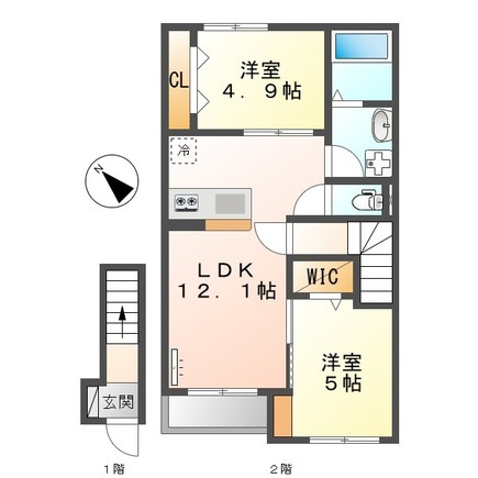 【間取り】 | NouvelleVague | ★ペット相談（小型犬・猫1匹迄）★ネット無料★南向き★