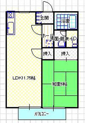 光市光井８丁目のアパートの間取り