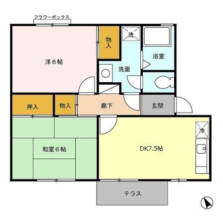 【間取り】 | セントラル野口　Ｄ