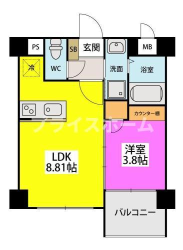 【間取り】 | ラフィーネ井尻ⅡB