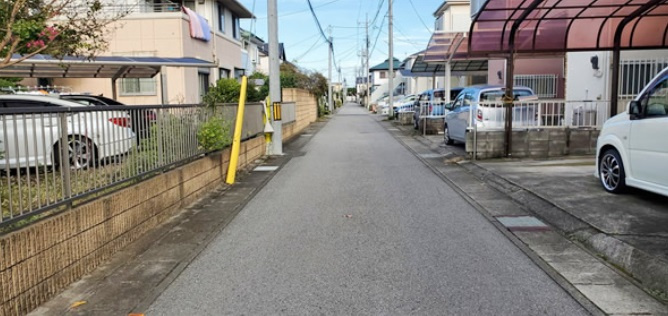 宇都宮市御幸本町　戸建の前面道路含む現地写真|南側道路