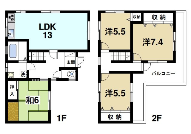 田町戸建の間取り|４LDKの間取り