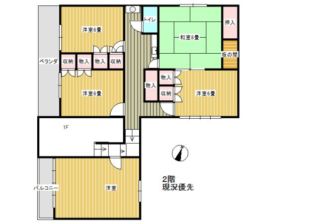 浜中2売家の間取り|2階間取り