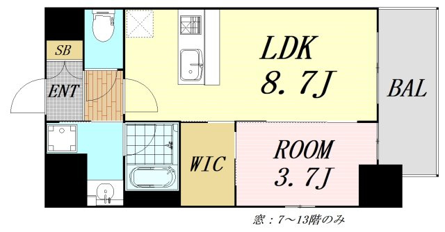 ORSUS大阪福島　仲介手数料無料の間取り