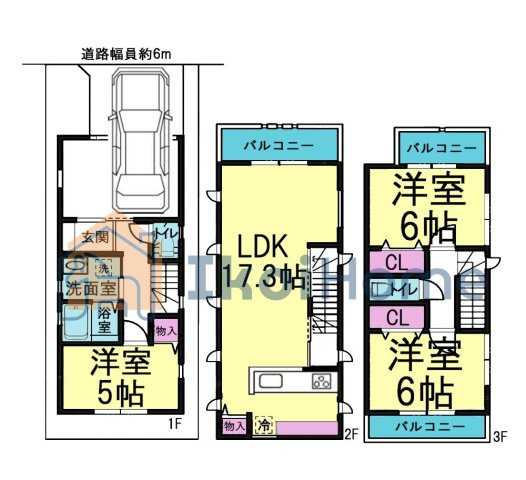 明石市鳥羽　中古戸建の間取り|タッチレス玄関鍵で開け閉め楽々♪浴室乾燥機や食洗機、タッチレス水栓など充実設備付きです。