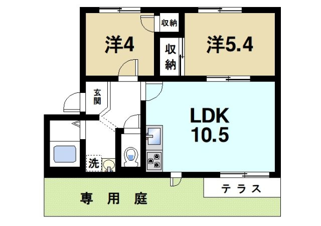 グリーンコーポ　Ａ・Ｂの間取り|2LDK