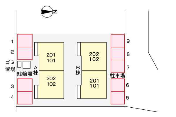 オルテンシア　Ａの駐車場|駐車場