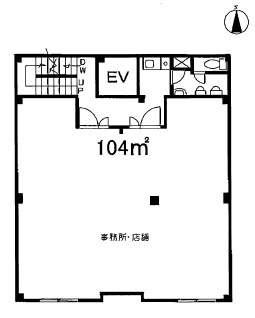 大津市京町４丁目の店舗事務所の間取り