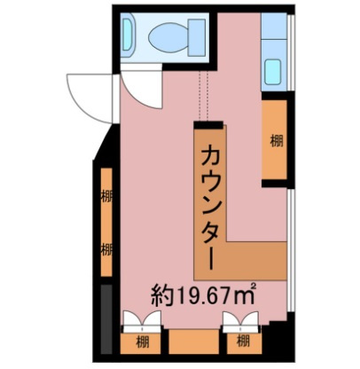 大津市浜大津２丁目の店舗一部の間取り