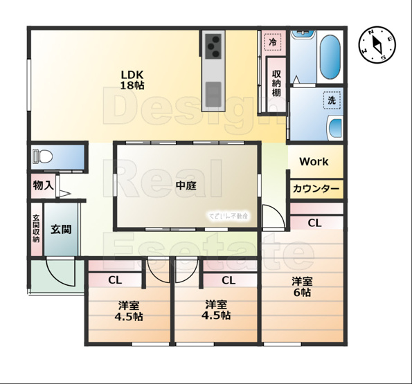 【間取り】 | 熊谷市船木台　【平屋】中古住宅   | 細部までこだわりのつまった間取りプラン