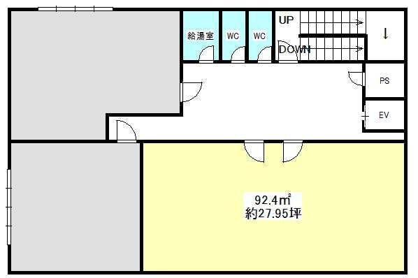 西山地産ビル 西側  一区画の間取り