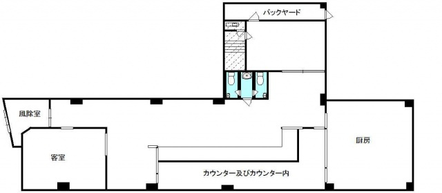 朝日町　居抜店舗の間取り
