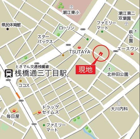 高知市仲田町の地図