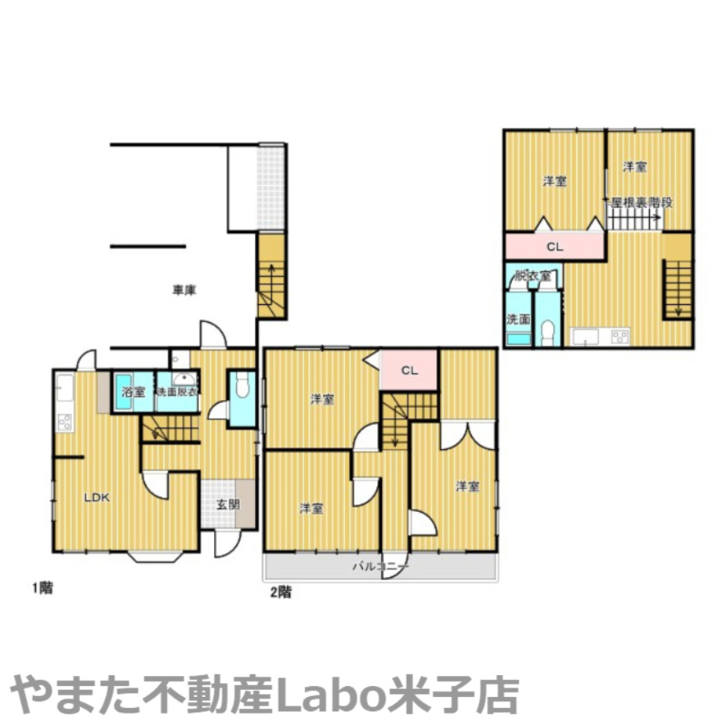 米子市車尾二丁目中古戸建の間取り