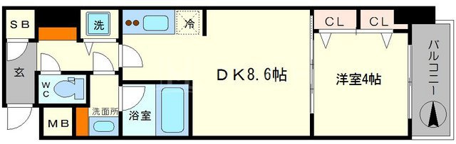 スプランディッド淀屋橋ＤＵＥの間取り