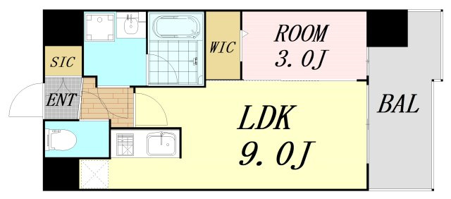 Attirant西三国　仲介手数料無料の間取り