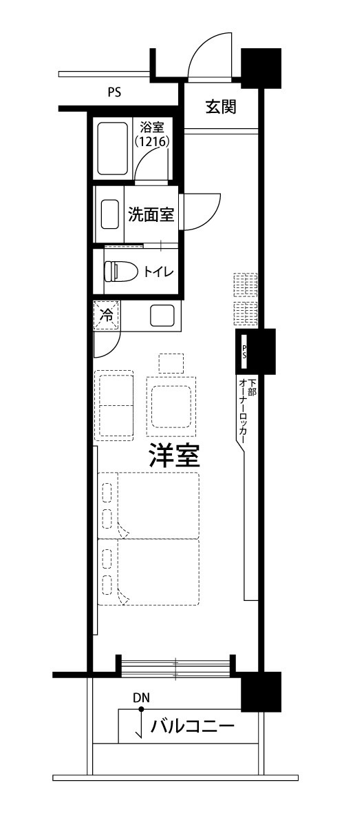 STORYLINE瀬長島の間取り|約40㎡（約12.1坪）3名定員になります。