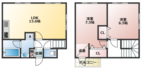 調布市多摩川７丁目のテラスの間取り