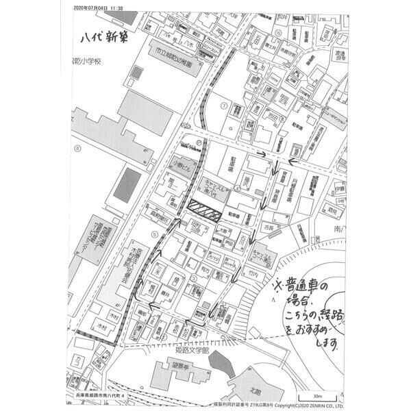 コンフォール南八代の地図