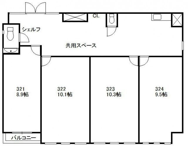 ライジングサン安城 E-room32の間取り