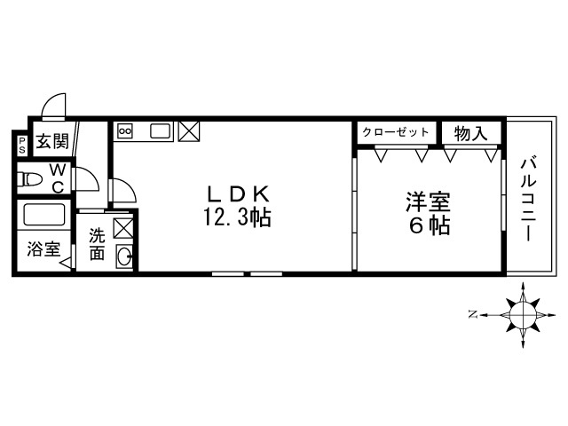 フジパレス岩田町Ⅰ番館の間取り