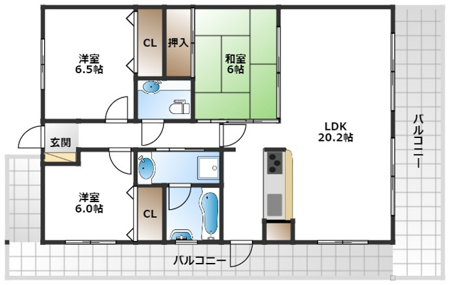 【間取り】 | エスリード千里桃山台