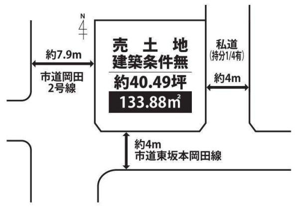 岩出市岡田　土地の土地図