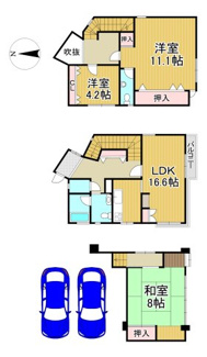 【間取り】 | 川西市花屋敷2丁目3の9　中古一戸建て