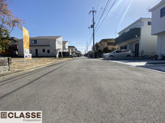 【前面道路含む現地写真】 | 京田辺市田辺勇田　A号地　売土地　建築条件付き