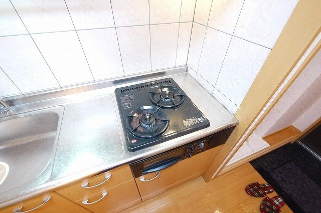 グリーンフィール大宮のキッチン|２口ガスコンロです
